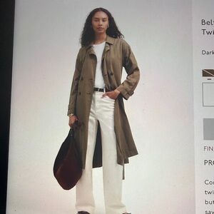 Women's olive drapey twill trench